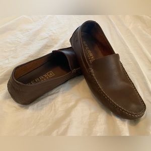 Sperry Topside loafers, brown leather.